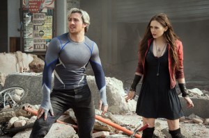 Marvel's Avengers: Age Of Ultron..Quicksilver/Pietro Maximoff (Aaron Taylor-Johnson) and Scarlet Witch/Wanda Maximoff (Elizabeth Olsen)..Ph: Jay Maidment..?Marvel 2015
